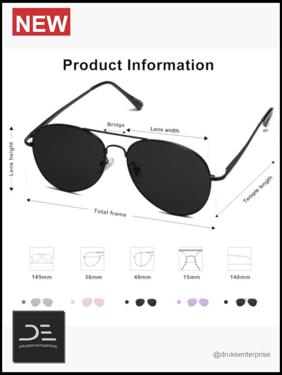 Classic Aviator Sunglasses with Spring Hinges UV400 Protection